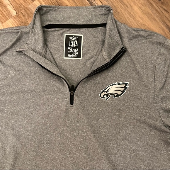 Mens NFL team apparel Philadelphia eagles performance half zip pullover sz M - Picture 3 of 4